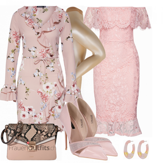 Outfit mit Beige lipsy "BOOHOO Kleid"