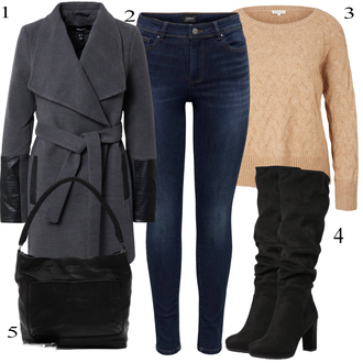 Raton laveur tenues avec Gris foncé/Bleu foncé/Gris Manteau Caban/Manteau Mi-long/Manteau en Laine Polaire/Manteau Blazer/Manteau de Mi-saison/Manteau en Loden/Manteau d'Hiver Manteau de Laine VERO MODA "tenues parfaite"