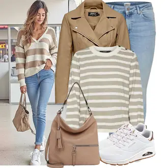 Elastischer Outfit mit Hellblau Slim Fit Jeans/Damen 7/8-Länge Jeans/Schlupfjeans/Leder Schuhe/Jeans mit Schlitz/High Waist Jeans/Push up Jeans Only "Leichte Frühlings Outfits"