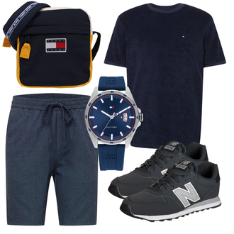 Viertelarm Outfit mit Schwarz Große Größe Tommy Hilfiger "Praktischer Look"