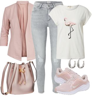 Outfits für das Standesamt der Braut Winter mit Grau/Hellgrau Lederjacke/Push up Jeans/Winterjacke/Jeans mit Schlitz/Biker Jeans/Ankle Boot/Cropped Jeans/Jeans mit Loch/Leather jackets/High Waist Jeans Only "Cool für die Freizeit"
