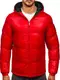 BOLF Herren Winterjacke Puffer Wintermantel Daunenjacken Steppjacke Kapuze Winter Übergangsjacke Gefüttert Wärm Reißverschluss Outdoor Casual Style 5M3198 Rot M [4D4]