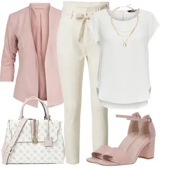 Schlichte Outfit mit Weiß/Creme/Grau Bluse Große Größe/Shirt & Top Große Größe/Tunika/Bluse/Bluse Oberteil/Lederjacke/Klassische Tunika/Elegante Tunika/Kurzarmbluse/Kurzarm-Tunika/Schlupfbluse/Tuniken-Shirt Only "Business Look"Look: Uni, Stil, Edel, Elegant, 20er Jahre, Coole, Moderne, Schlichte