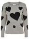 ONLY Herz-Strickpullover grau / schwarz
