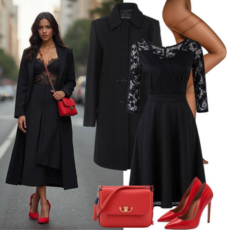 tenues avec Noir/Bleu foncé Ligne-A Robe/Robe en Dentelle/Robe d'Hiver à Manches Longues/Robe Droite à Manches Longues/Robe en Mesh/Robe Nicki/Robe Patineuse Only "Look élégant pour Vierge"