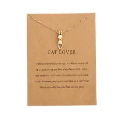 Bixorp Luck Gouden Dames Ketting met Katje / Poesje -  Cat Lover  - 45/50cm - Cadeau voor Vrouw - Goudkleurig