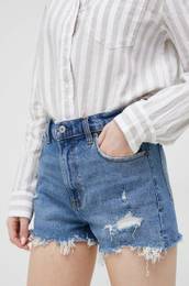 Jeans kratke hlae enski, mornarsko modra barva