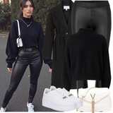 Goldene und weiße Sneaker Outfits image