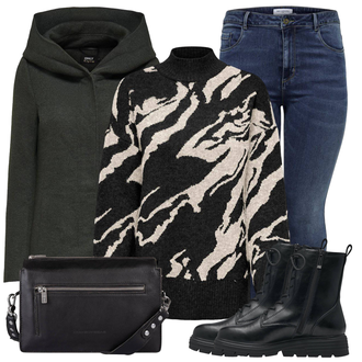 Outfit met Anti-trombose Kous/Lange Onderbroek/Overknee Kous/Vormgevende broek/Steunkous/Thermopanty/Panty Grote Maat/Winterkous/Wollen panty ONLY Carmakoma "Outfit voor de winter"