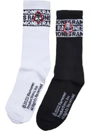 Ramones Skull Socks 2-Pack Black/White