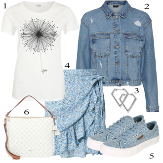 sviatočné Outfit sa Siva/Plava/Tirkizna Veći Broj Kratke hlače velike veličine Only "Ljetni outfiti"Look: Lagano, 90-ich, Babydoll, cool, sviatočné, Prekrasan, Old Money, Sveučilišna, Vintage