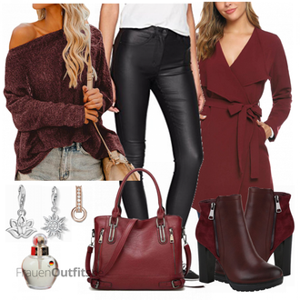 Winter Outfits Lang/Maxi mit Rot iClosam "ONLY"