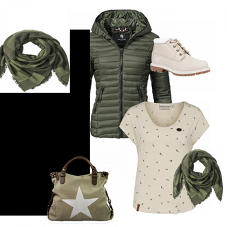 Outfit mit Grau Stiefel Timberland "Maryloo"