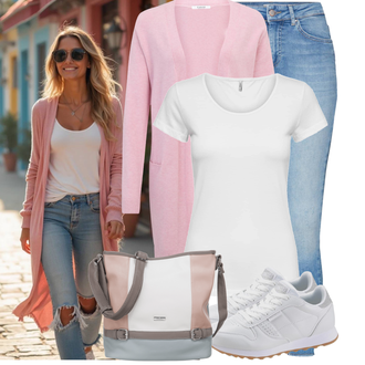 Outfit sa Plava/SvjetloPlava Hlače Jeggings/Traper Tajice/Skinny Hlače Only "Cool za slobodno vrijeme"