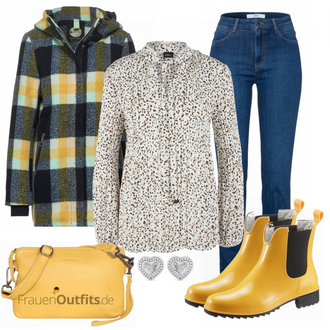Outfit mit Gelb Stiefel Rieker "Herbst Outfit für den Alltag"