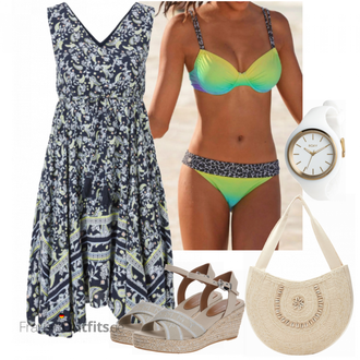 Outfit mit Rosa Bademode Kangaroos "Strand Outfit"