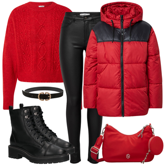 Outfit mit Schwarz Stiefel river island "Perfekt für den Winter"