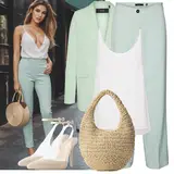 Weiße High Heels mit Schleife Outfits image