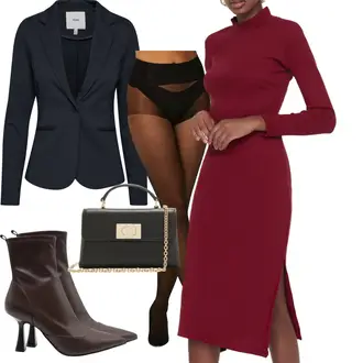 Avond Outfits Gala met zwart/bruin/rood/Donkerrood/Donkergroen Kantoortas/Draagtas/Zakelijke Tas/Schoudertas/Kleine Tas/Brief Portemonnee/Schooltas Furla "Outfit voor de winter"Look: Festival, Feest, Avondje Stappen, Bar, Popconcert, Gala, 60e verjaardag, 30e verjaardag, 40e verjaardag, Verjaardag