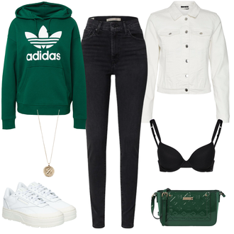 Minimizer Outfit mit Schwarz/Weiß/Braun Bademode Großer Cup Skiny "Sportlicher Alltagslook"
