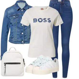 Outfity pro letiště s Modrá/Světle modrá/Tmavě modrá Jeggings/Džínové Legíny Only "Sportovní letní outfity"