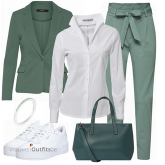 Outfit met wit Sneaker Puma "Kantoor look"