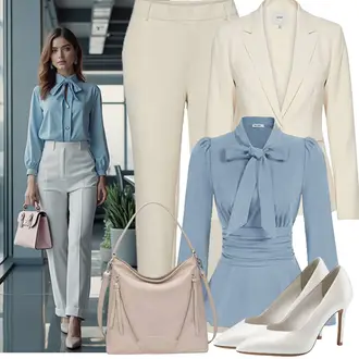 Business Outfits Sportlich mit Khaki/Beige/Weiß Boyfriend Blazer/Blusenblazer/Lederjacke/Blazer mit Feder/Lässiger Blazer/Blazerjacke/Baumwoll ­Blazer/Lederjacke/Eleganter Blazer/Lederjacke für Männer Ichi "Eleganter Look"Look: Empire, Classic, Schick, Sportlich, Büro, Uni, Elegant, Smart Casual, Edel, Business, Glamourös, Preppy, Premium