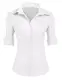 UNibelle Damen Bluse taillierte Hemdbluse 3/4 Ärmel Blusedamen Arbeitshemd Basichemd Businesshemd Freizeit Beruf