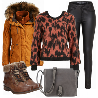Outfit met oranje Khujo "Selena"