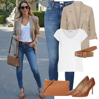 Winter Outfit mit Dunkelblau/Blau/Hellblau Lederjacke/Damen 7/8-Länge Jeans/Ankle Boot/High Waist Jeans/Push up Jeans/Cuir Chaussures/男士皮夹克/Winterjacke Only "Frühlingsoutfit"
