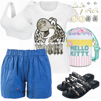 Outfit mit Grau T Shirt Super Mario "Lustiger Look"