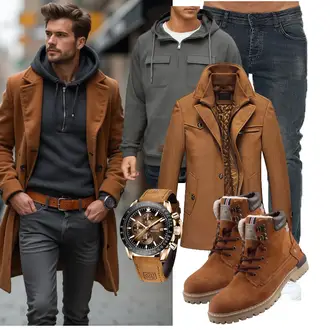 Streetwear Outfit mit Hellgrau/Dunkelgrau/Grau Hoodie/Strick Hoodie/Ausgefallener Hoodie/Half-zip Hoodie QIXING "Freizeit Outfit"Look: Boyfriend, Casual, Classic, Sportlich, Streetwear, Western, Goa, Outdoor, Büro, Stil, Indoor, Workwear, Skater, Hip Hop, Rap
