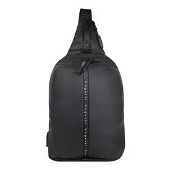 Bugatti Blanc Sling Bag Herren - Crossbag Sportliche Brusttasche für Männer - Crossbody Crossover Tasche, Schwarz
