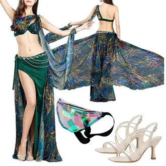 Party Outfits Hippie mit Grün/Blau 2-in-1 Kleid/Kaftan Kleid/Hippie Kleid/Langes Sommerkleid/Langes Kleid/Empire-Kleid/Festliches Kleid/Strandkleid/Ausgefallenes Kleid ROYAL SMEELA "Modisches Rave Outfit"Look: Schön, Schick, Uni, Rad, Disco, Hippie, Spanische