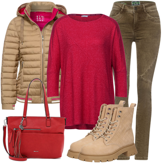 Outfit mit Beige Stiefel VERO MODA "Outfit für den Winter"