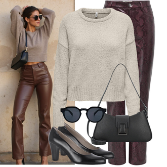 Herfst Outfits Chique met zwart/bruin Zakelijke Schoen/Pump Lage Hak/Comfortabele pump/Vintage Pomp/Leren schoen/Elegante Schoen noë, zwart/wit/Donkergrijs/grijs/bruin Schoudertas/Handtas Picard, Zonnebril merkloos / sans marque "Modieuze lente-outfit"Look: Klassiek, Iers, Comfortabele, Jaren 20, Jaren 50, Jaren 60, Chique, Elegant, Duckfeet, Elegante, Naadloos, Buitenshuis, Stijl, Emo, Premium, Glamoureus, Prachtige, Edele, Unisex, Modern, Ram, Retro, Vintage, Koel, Smart Casual, Hipster, Licht, 80s
