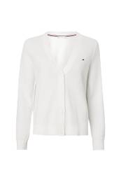 Cardigan - ORG CO TEXTURE V-NK CARDIGAN white