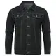 Allthemen Jeansjacke Herren Denim Jacket Trucker Jacke Übergangsjacke für Männer Freizeitjacke #801 Schwarz M