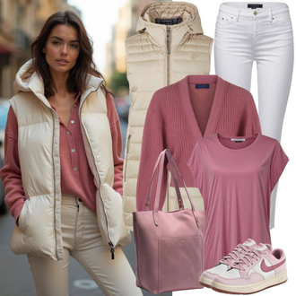 tenues avec Kaki/Marron/Beige Gilet d'Extérieur/Gilet Court/Gilet Isolant/Gilet en Duvet/Gilet Bouffant Alpha Industries "Look de printemps"