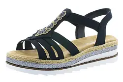Rieker Damen V79G8-14 Plateausandalen, Blau (Pazifik 14), 38 EU