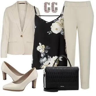 Elegante Outfits Coole mit Beige/Khaki/Braun Hose Große Größe/3/4 Hose/7/8 Hose/Bengalin Hose/Chino Hose/Bügelfaltenhose/Musselin Hose/Hose mit Schlitz/Slim Hose/Schlupfhose/Gerade Hose VERO MODA "Eleganter Look"Look: Uni, Rap, Schick, Coole, Elegant, Büro, Old Money, Smart Casual, Outdoor